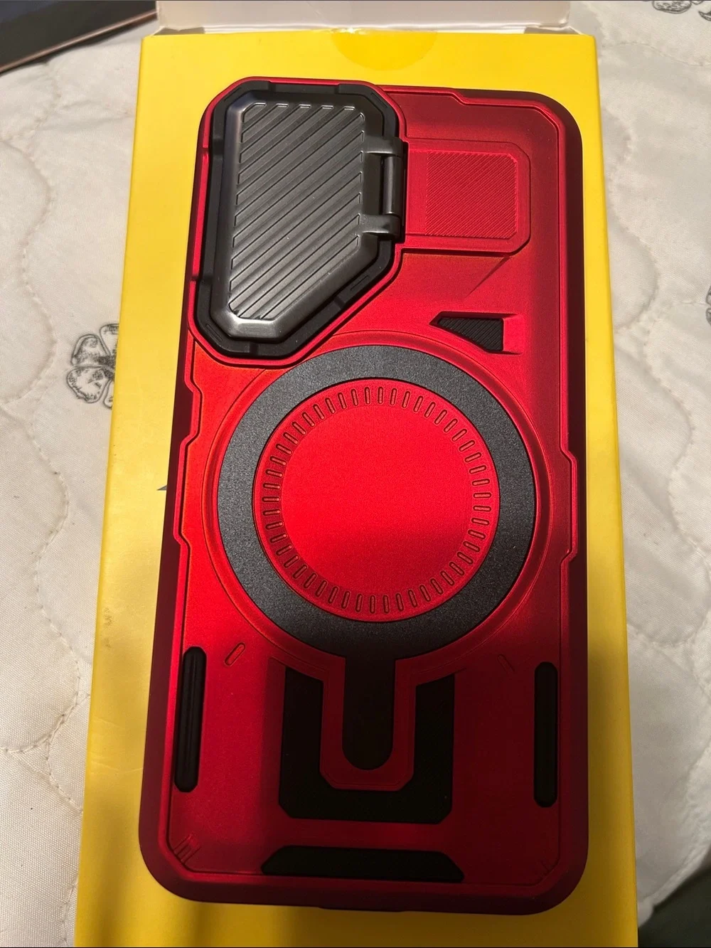 Red Magnetic Rugged Case with camera lens cover for Samsung Galaxy S24 S25 new